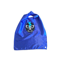 Thumbnail for Luchador Negro - Black Mexican Wrestler Cape - Blue -