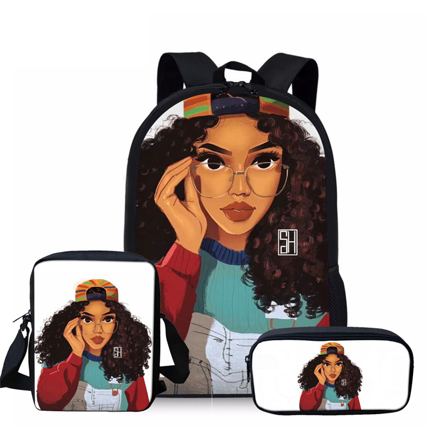 Back to School Backpack - Girl & Bubble gum plus 37 more, different faces - 3Pcs/Set School Bags for Girls - [10-15 DAY DELIVERY] - 38 DIFERRENT FACES -