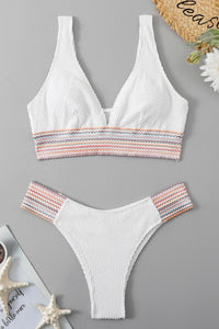 Thumbnail for Contrast Textured High Cut Swim Set - T - 5 COLORS -