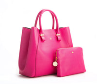 Thumbnail for GUNAS NEW YORK - Jane - Hot Pink Vegan Leather Satchel with dust bag - 1 COLOR -