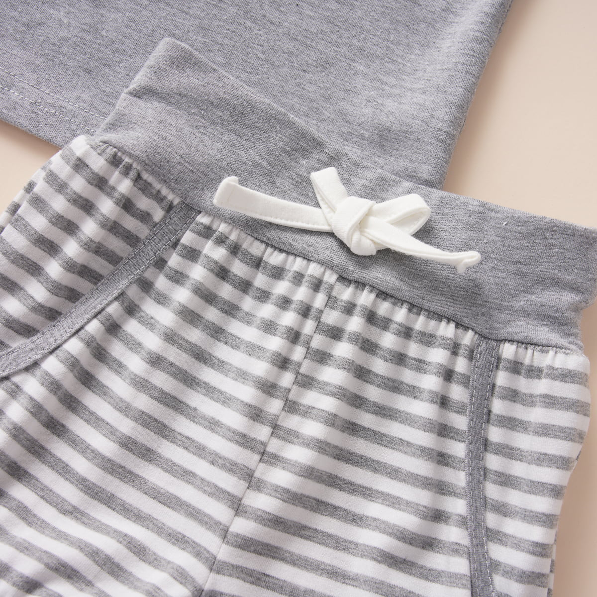 Decorative Button Tank and Striped Shorts Set - 2 PCS. - T - 1 COLOR -