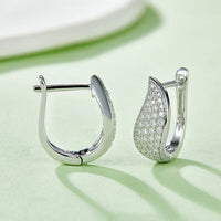 Thumbnail for Moissanite 925 Sterling Silver Leaf Huggie Earrings