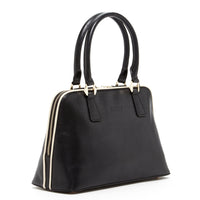 Thumbnail for Melissa Saffiano Leather Satchel Bag Black -