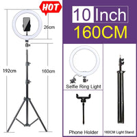 Thumbnail for Ringlight for Makeup - Ring Light - LED Selfie Stand - Tripod - Dimmable - YouTube Lamp Photo Video Camera Phone stand - [23 DAY DELIVERY] -  14 SIZES -