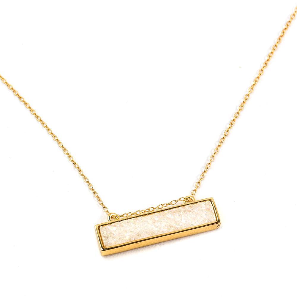 Christy Jean - Bethany Druzy Bar Necklace - 7 COLORS -