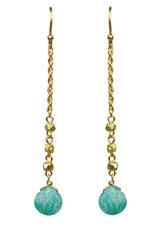 Gena Myint - Amazonite Linear Drop Earrings -