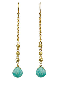 Thumbnail for Gena Myint - Amazonite Linear Drop Earrings -