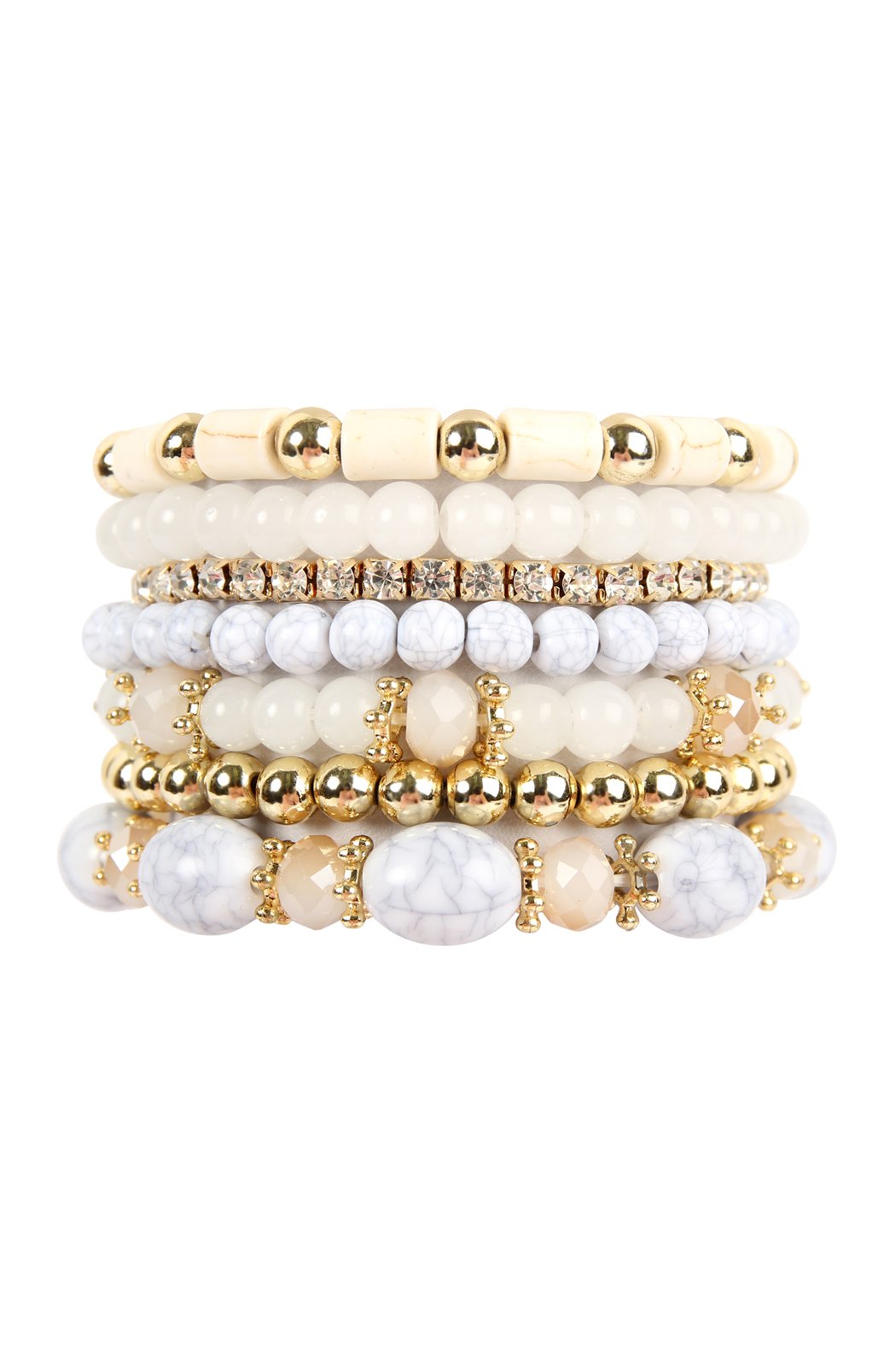 Riah Fashion -  - Multibead Stackable Bracelet - 7 COLORS -