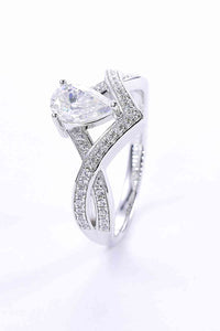 Thumbnail for 1 Carat Moissanite Teardrop 925 Sterling Silver Ring