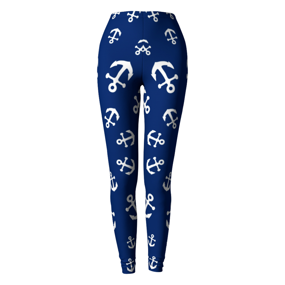 Summer Ties - Anchor Pinwheel Leggings - Navy - 1 COLOR -