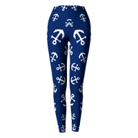 Thumbnail for Summer Ties - Anchor Pinwheel Leggings - Navy - 1 COLOR -