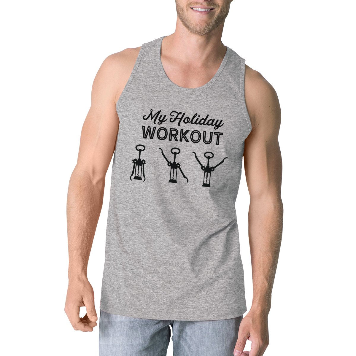 My Holiday Workout Mens Grey Tank Top - 1 COLOR