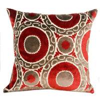 Thumbnail for Madeline Red and Brown Handmade Luxury Pillow - 10 SIZES -