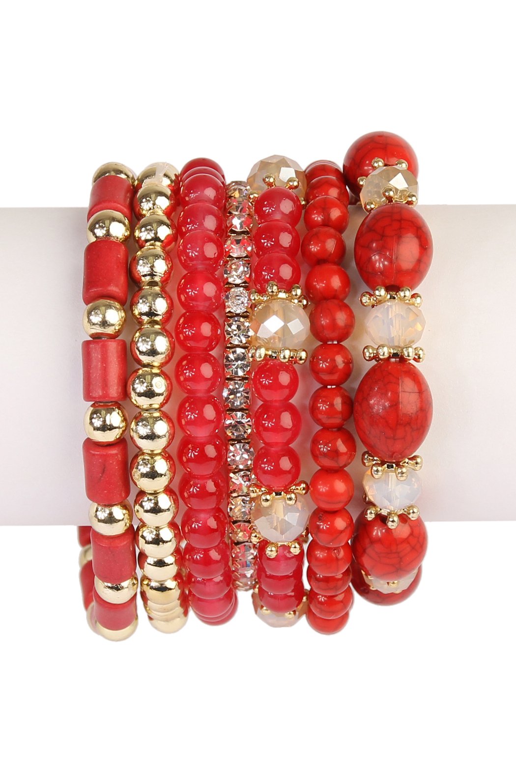 Riah Fashion -  - Multibead Stackable Bracelet - 7 COLORS -