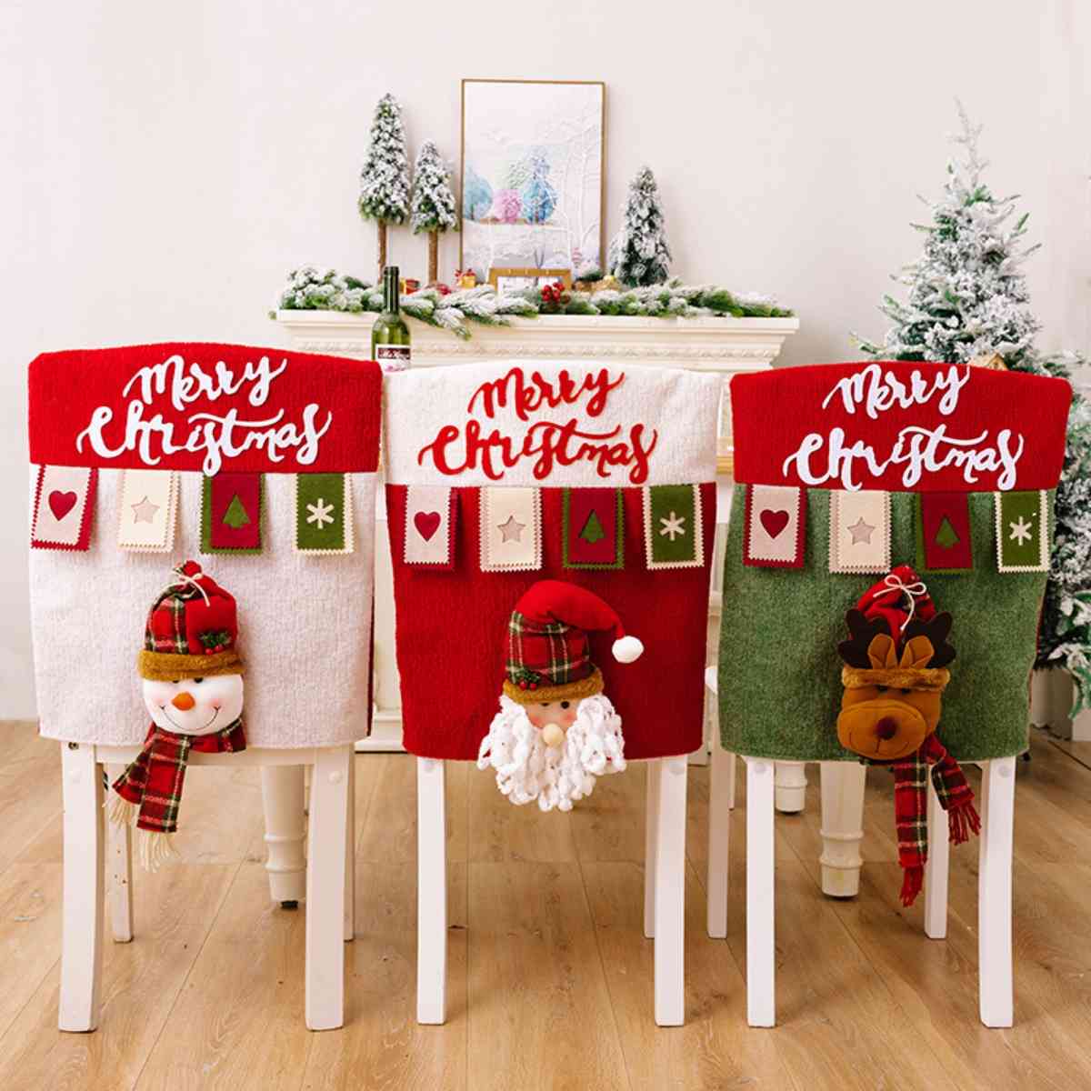 Merry Christmas Chair Covers - 20.5" - [5-10 DAY DELIVERY] - T - 3 TYPES/STYLES -