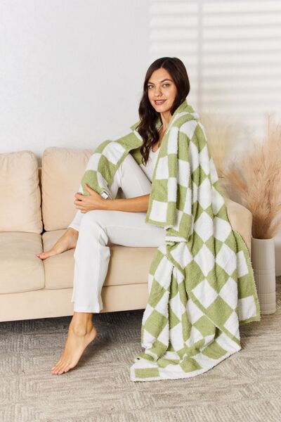 Cuddley Checkered Decorative Throw Blanket - T - 6 COLORS -