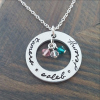 Thumbnail for Personalized Necklace With Kids Names and Birthstones -