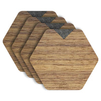 Thumbnail for MMORE - Wooden Coasters - American Walnut / Set of 4 Coasters - 10 THUMB HANDLE COLORS -