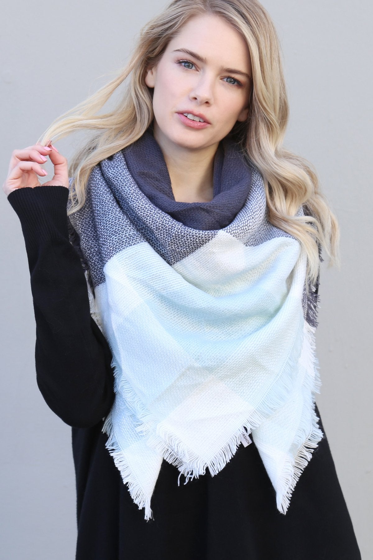 Colorblock Blanket Scarf -  Style 8 - 1 COLOR -