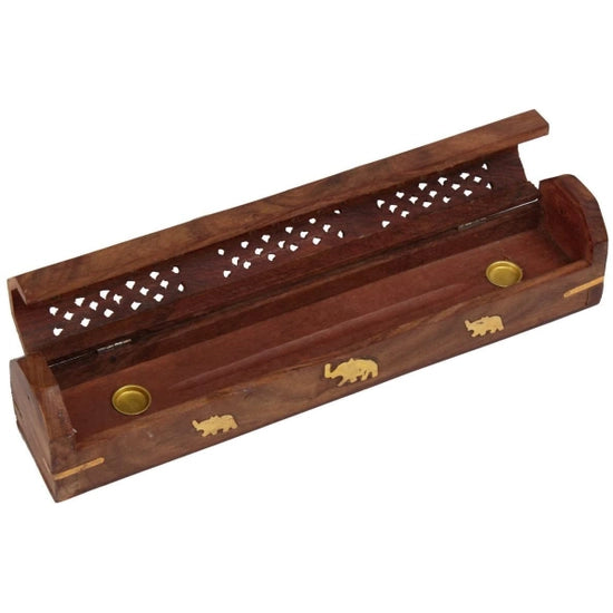 OMSutra - Incense Burner - Storage Wooden Box ~  Elephant -