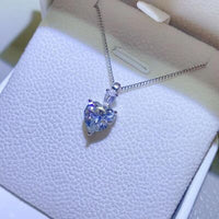 Thumbnail for 2 Carat Moissanite 925 Sterling Silver Heart Pendant Necklace