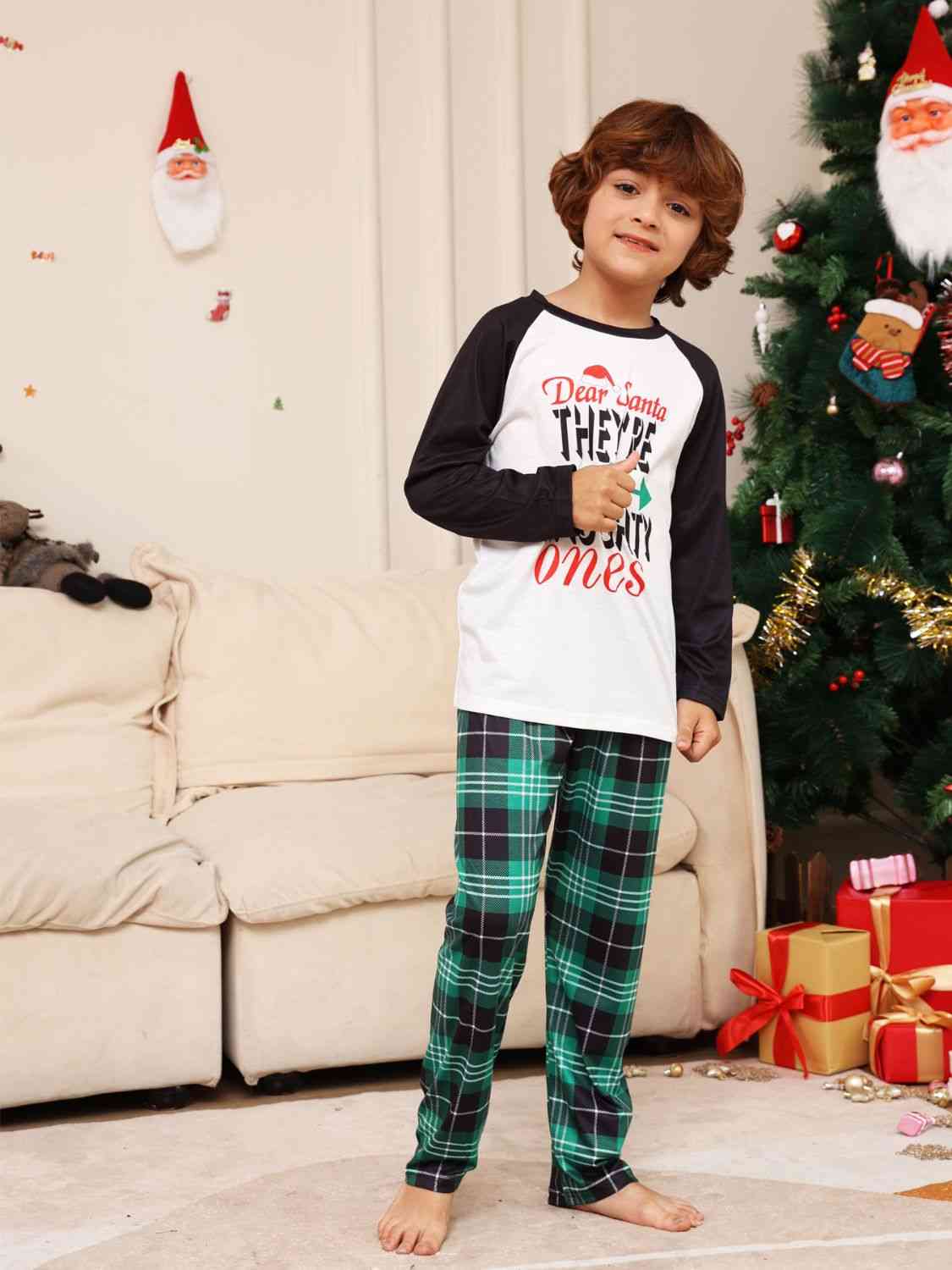 KIDS Graphic Top and Plaid Pants Set - T -