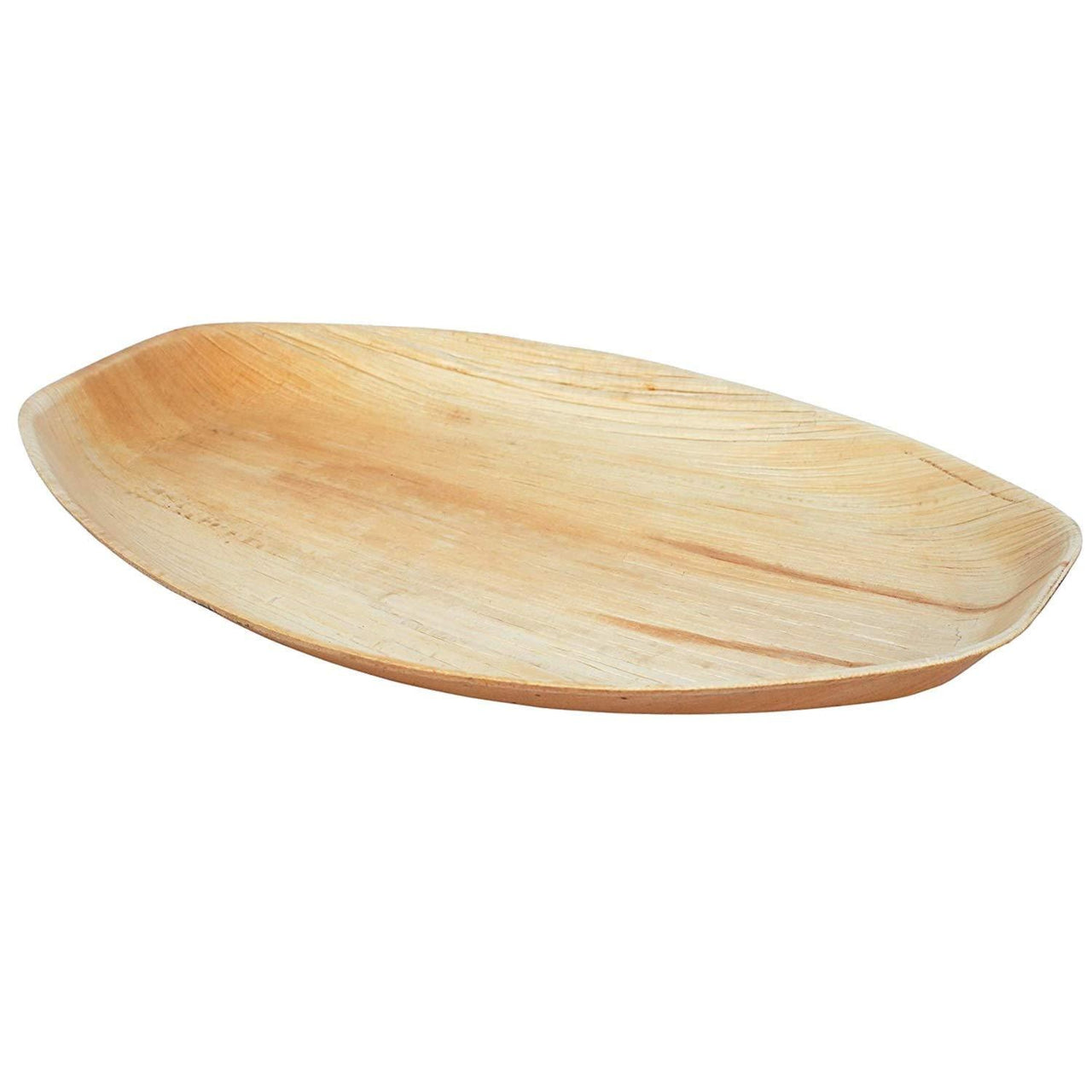 Palm Leaf Oval Platter Tray 15" X 10" Inch  (10/50/200 Count) - Natural - Biodegradable - GREAT FOR PARTIES! - 3 COUNTS