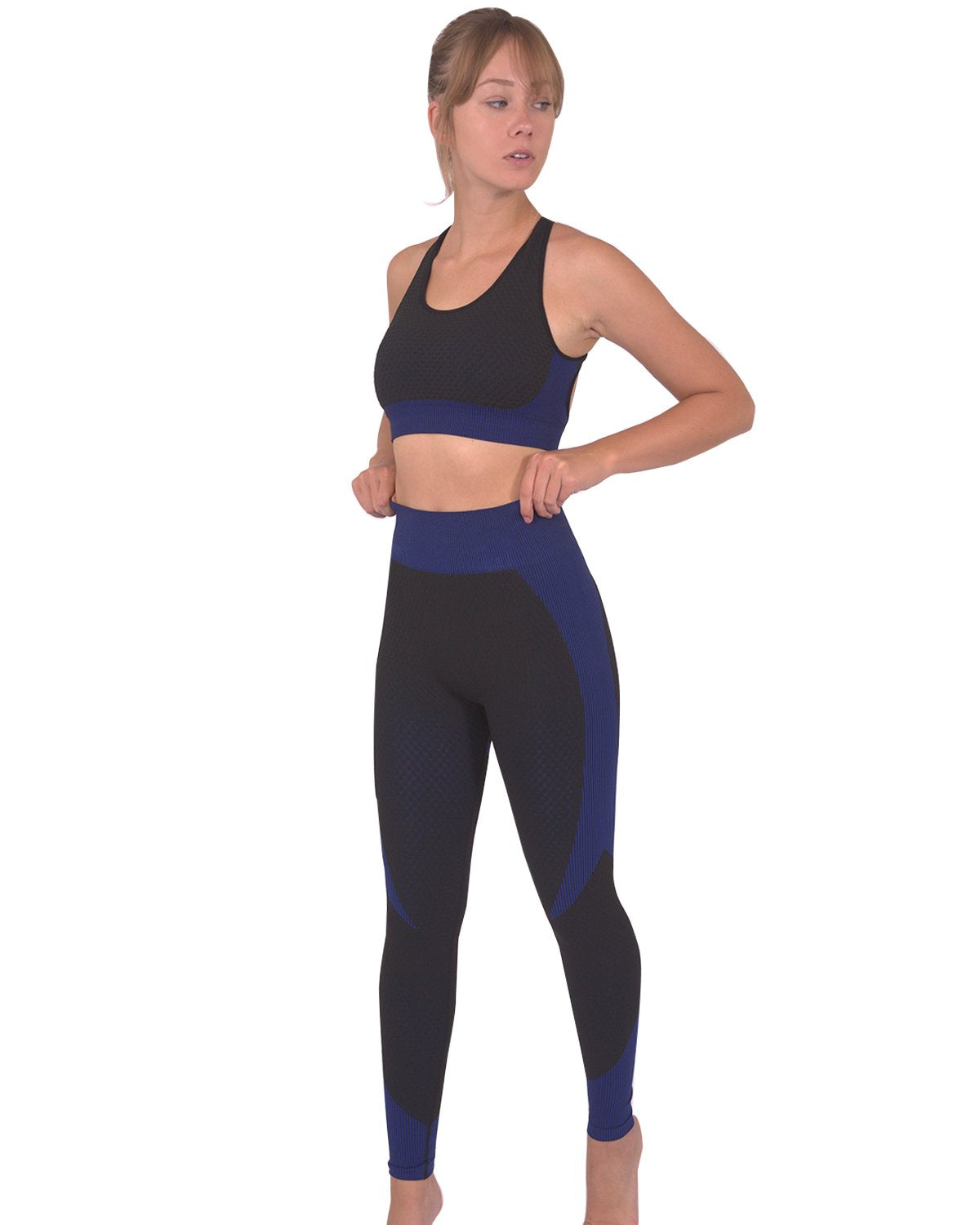 Savoy - Trois Seamless Legging - Black With Navy - 1 COLOR -