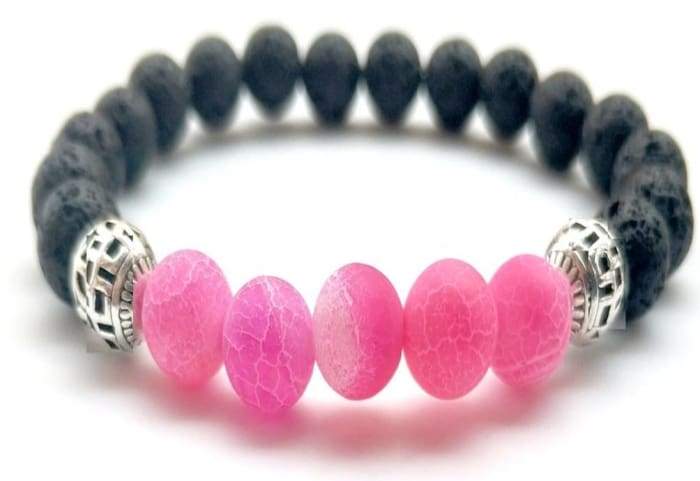 Pink Lava Stone Essential Oil Bracelet -