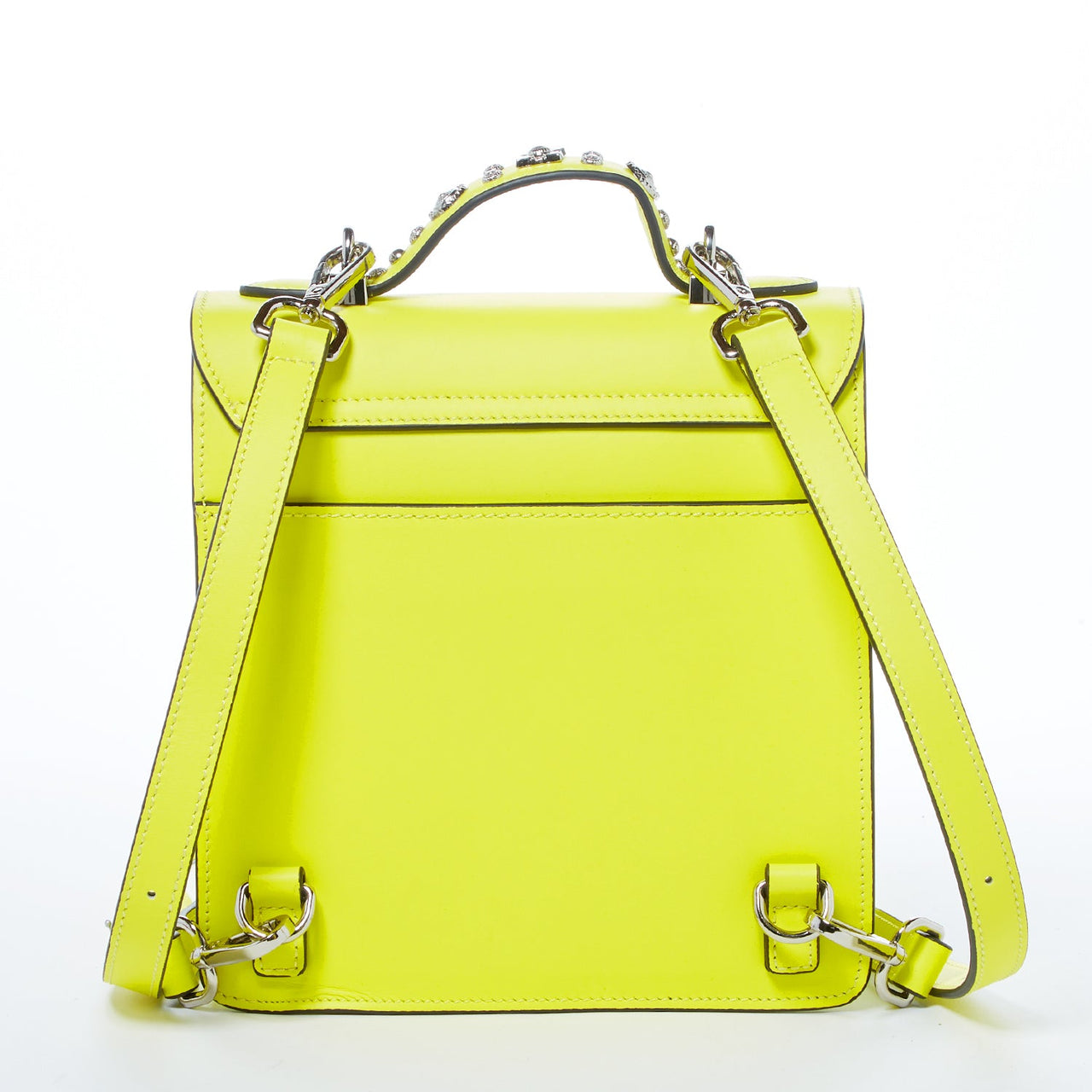 The Hollywood Backpack Purse Leather Yellow -