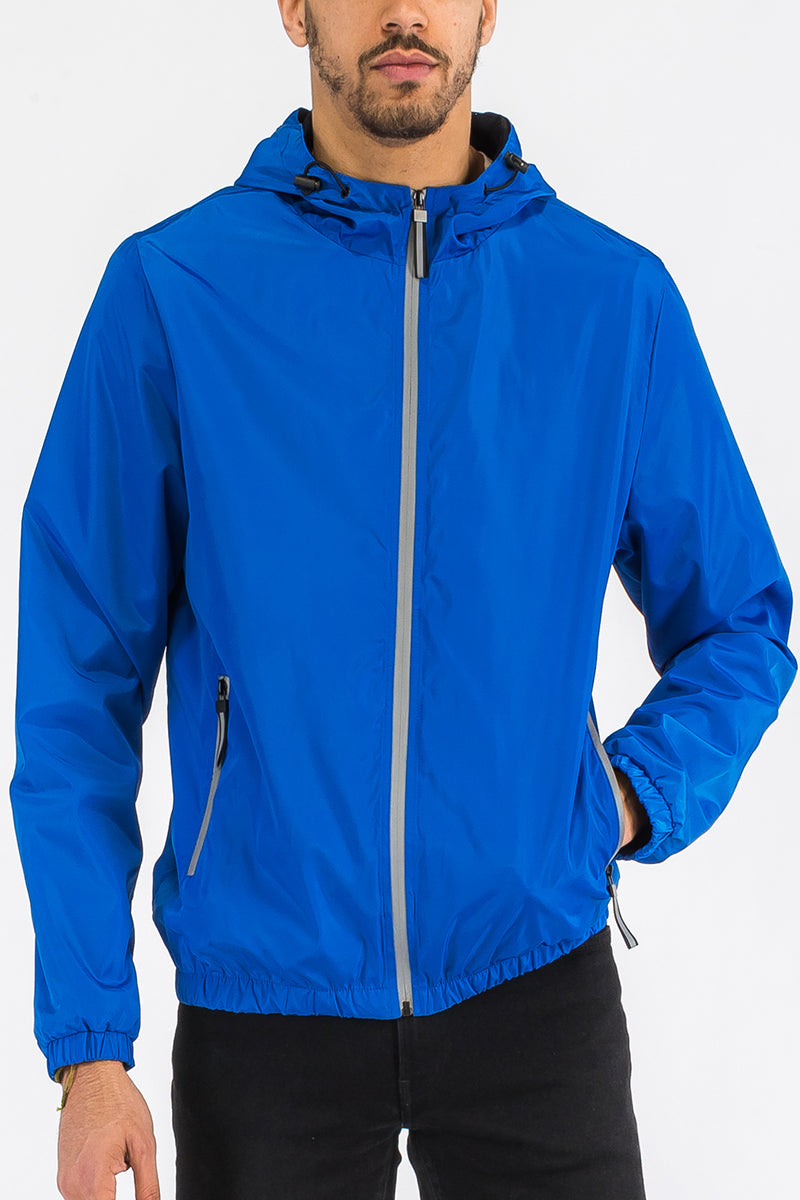 Waterproof Reflective Zipper Windbreaker - 4 COLORS -