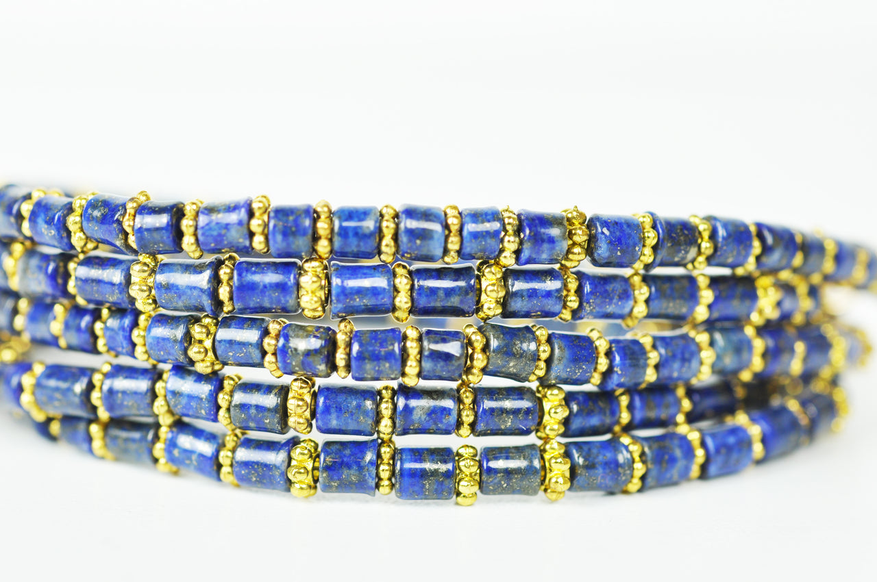 Gena Myint - Lapis Lazuli Wrap Bracelet -