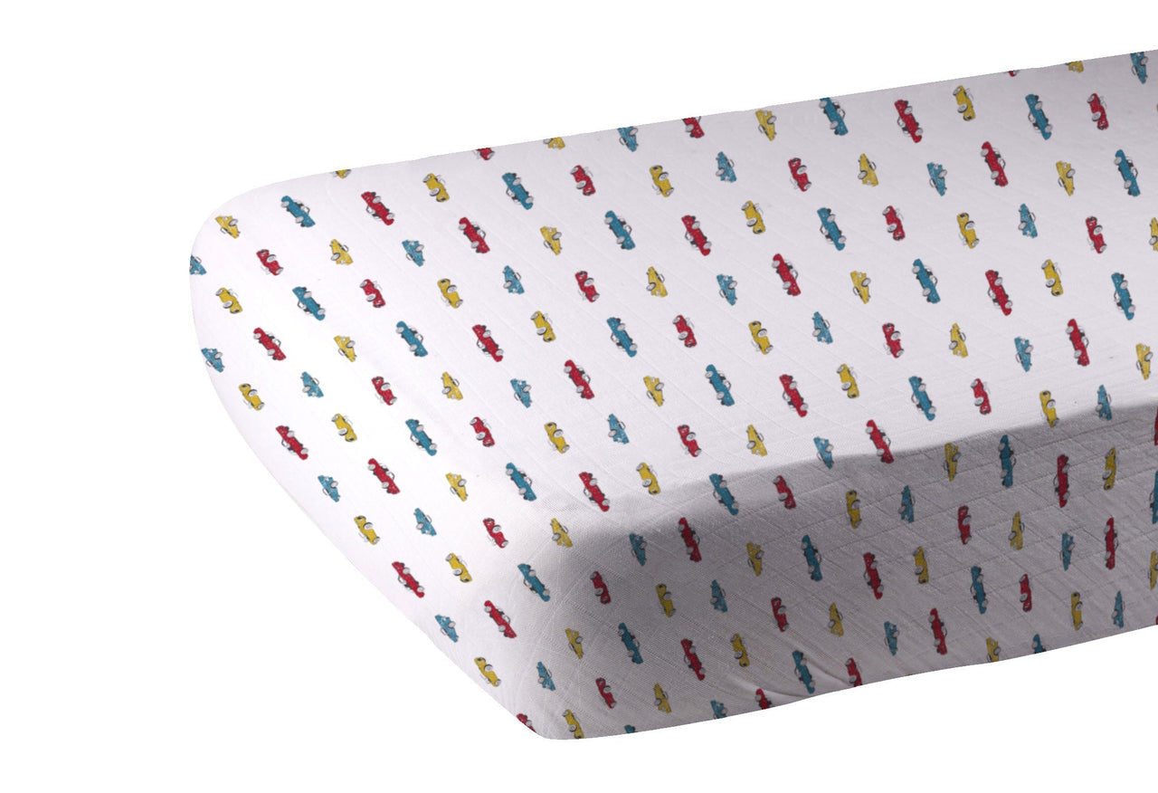 Newcastle - Vintage Muscle Cars Bamboo Muslin Crib Sheet -