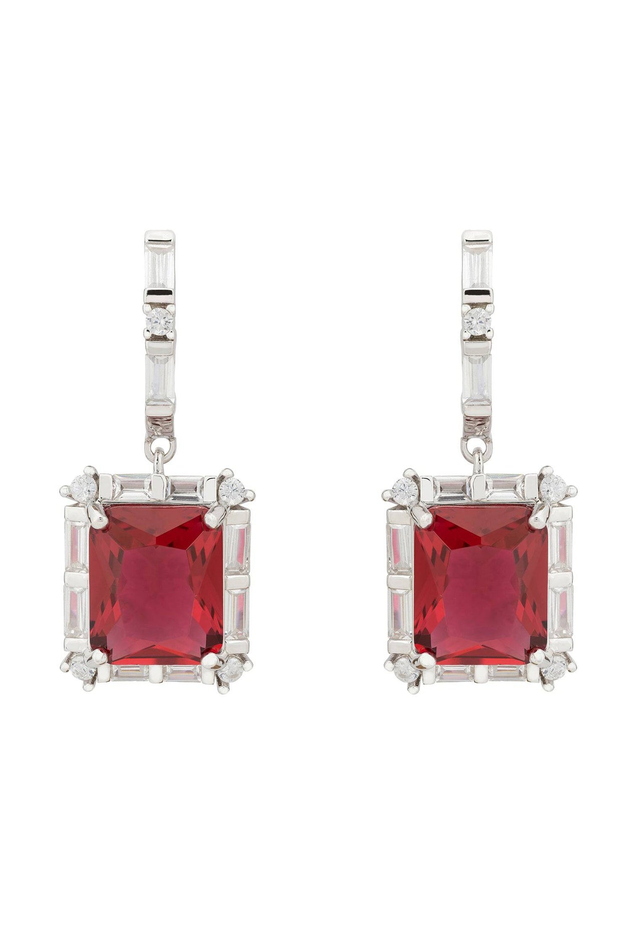 LATELITA - Tudor Silver Earring Ruby -