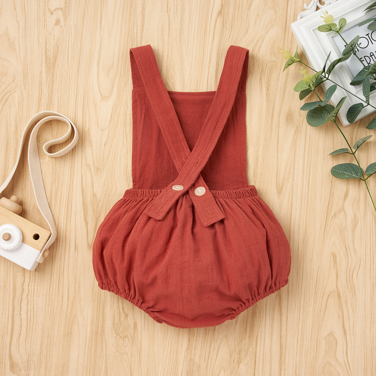 Square Neck Crisscross Romper - T - 4 SIZES - 1 COLOR -