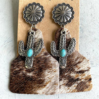 Thumbnail for Turquoise Decor Cactus Alloy Earrings - T - 7 STYLES -