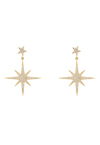 Thumbnail for LATELITA - Petite Star Burst Drop Earrings Gold -