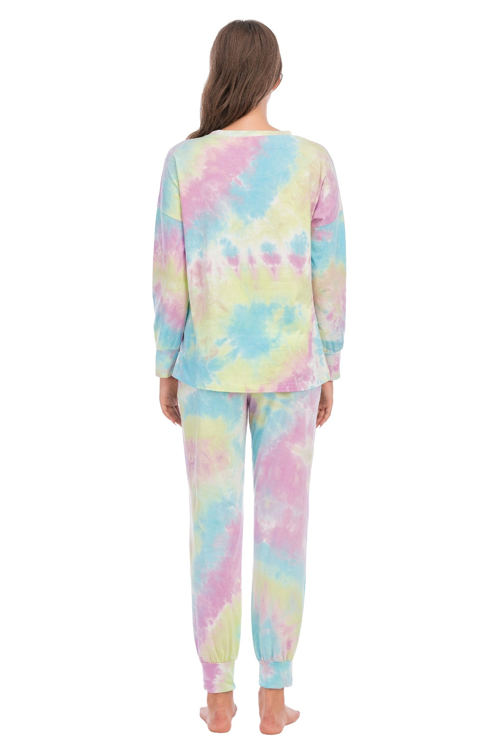 Tie-Dye Top and Pants Lounge Set - 2 PCS. - T - 2 COLORS -