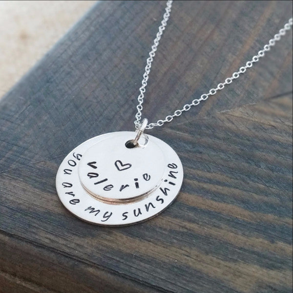 Personalized You Are My Sunshine Necklace -