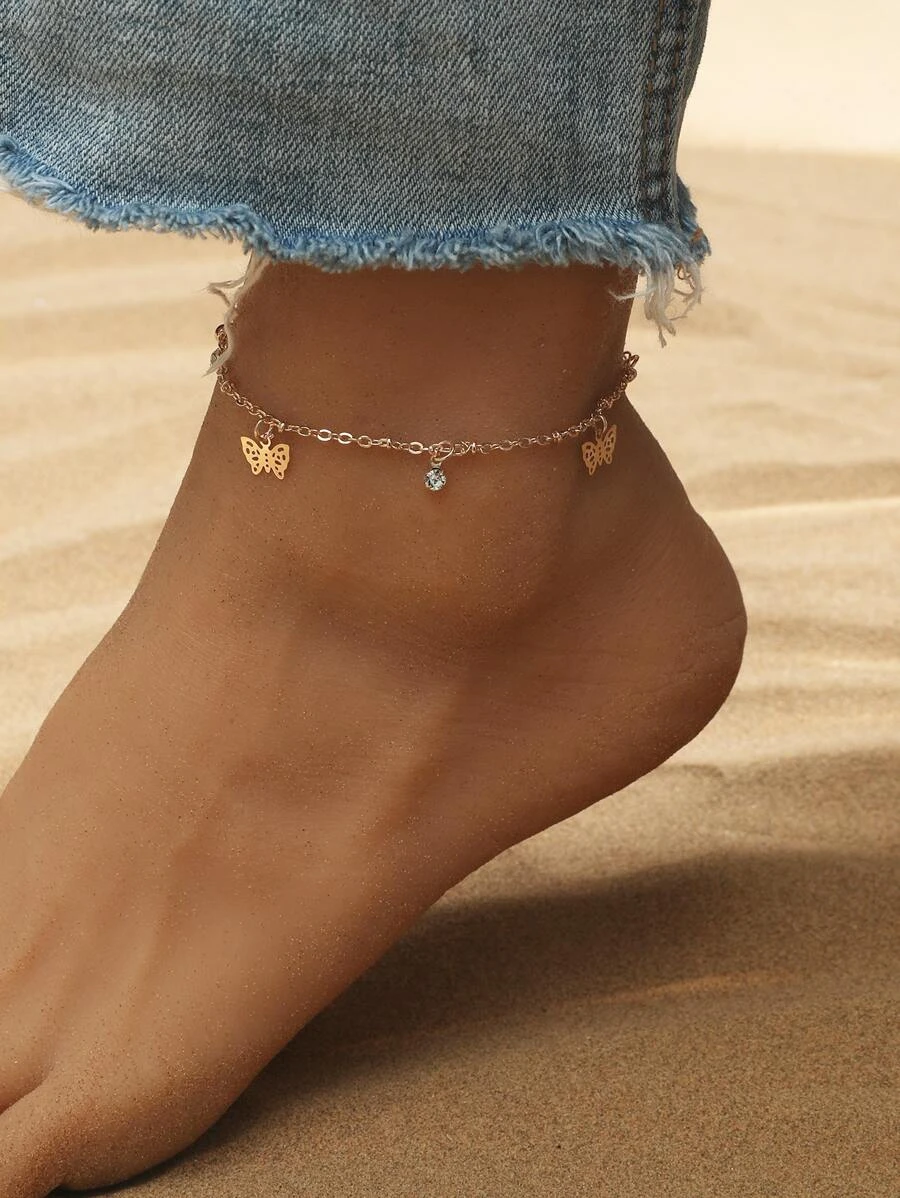 Butterfly Charm Anklet Ankle Bracelet -