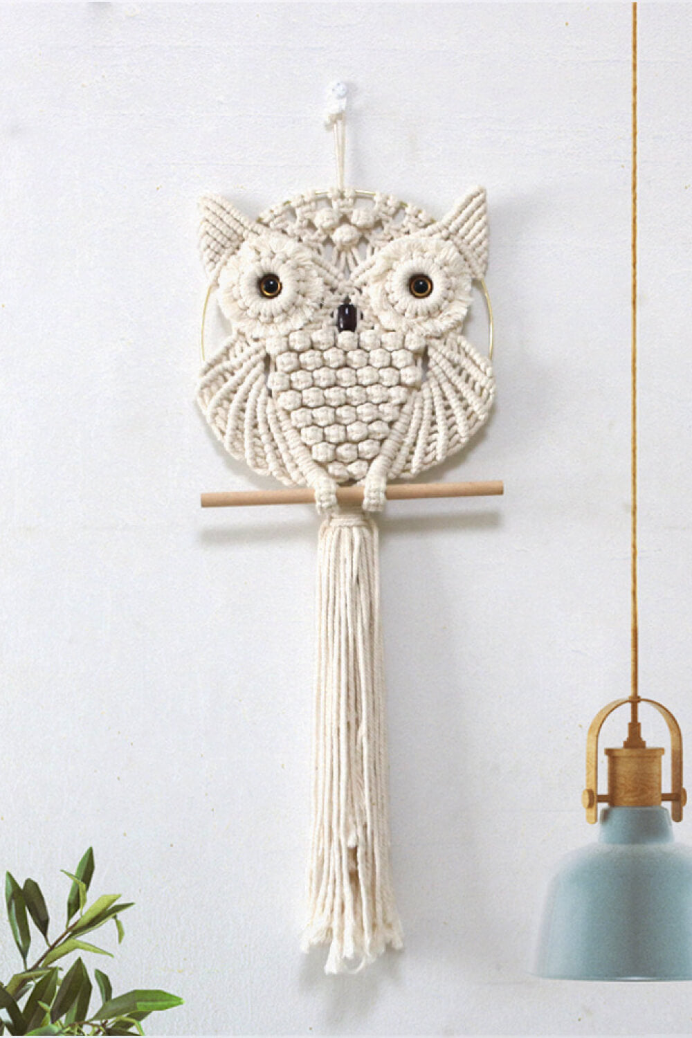 Hand-Woven Owl Macrame Wall Hanging - 31.5" X 11.8" - T - 1 COLOR -