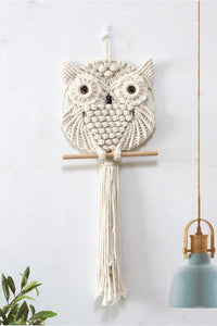 Thumbnail for Hand-Woven Owl Macrame Wall Hanging - 31.5