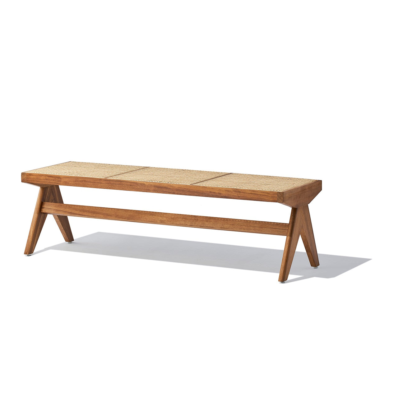 GFURN - Célia Bench - Walnut & Natural Rattan -