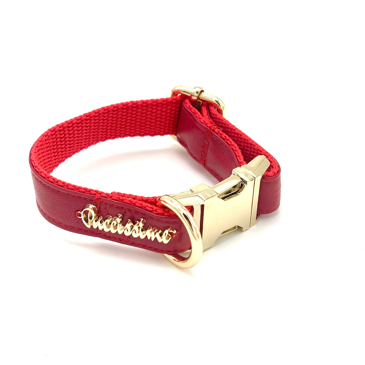 Puccissime - Cherry Red Leather Collar -