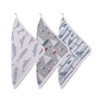 Thumbnail for Newcastle - Ocean Tides Bamboo Washcloth Set of 3 -