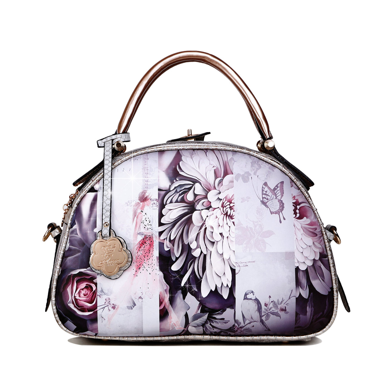 BRANGIO ITALY - Blossomz Dome Top Handle Bag - 3 COLORS -