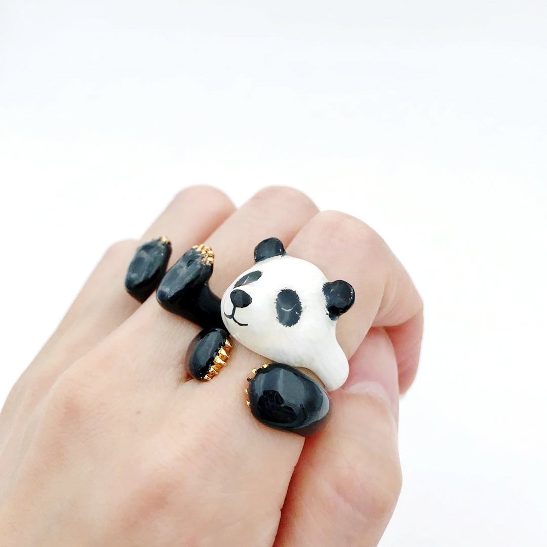 Mary Lou Store - ADJUSTABLE Panda Ring - 3 PCS. -