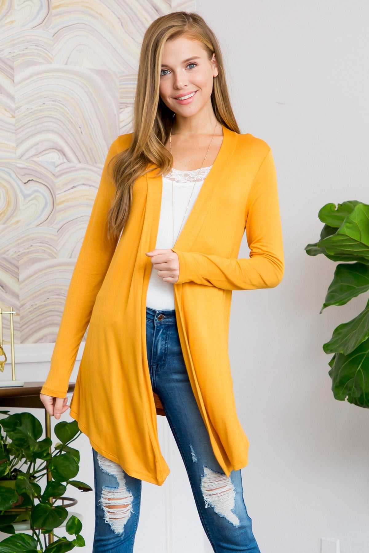 Riah Fashion -  - Drapey Open Front Cardigan - 15 COLORS -