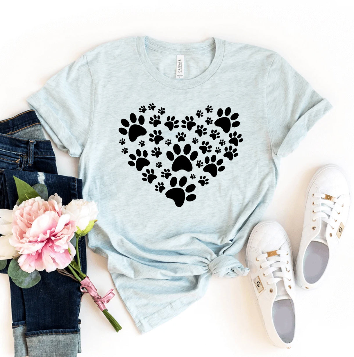 Paw Heart T-Shirt - 12 COLORS -