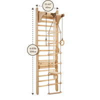 Thumbnail for Wooden Swedish Wall / Climbing Ladder for Children + Swing Set